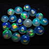 Ethiopian Opal - really - tope grade high quality CABOCHON - round shape mix lot - each pcs - have amazing - beautifull - flashy fire all around in the stone - size - 4 - 5 mm approx 20 pcs STUNNING QUALITY - VERY VERY RARE